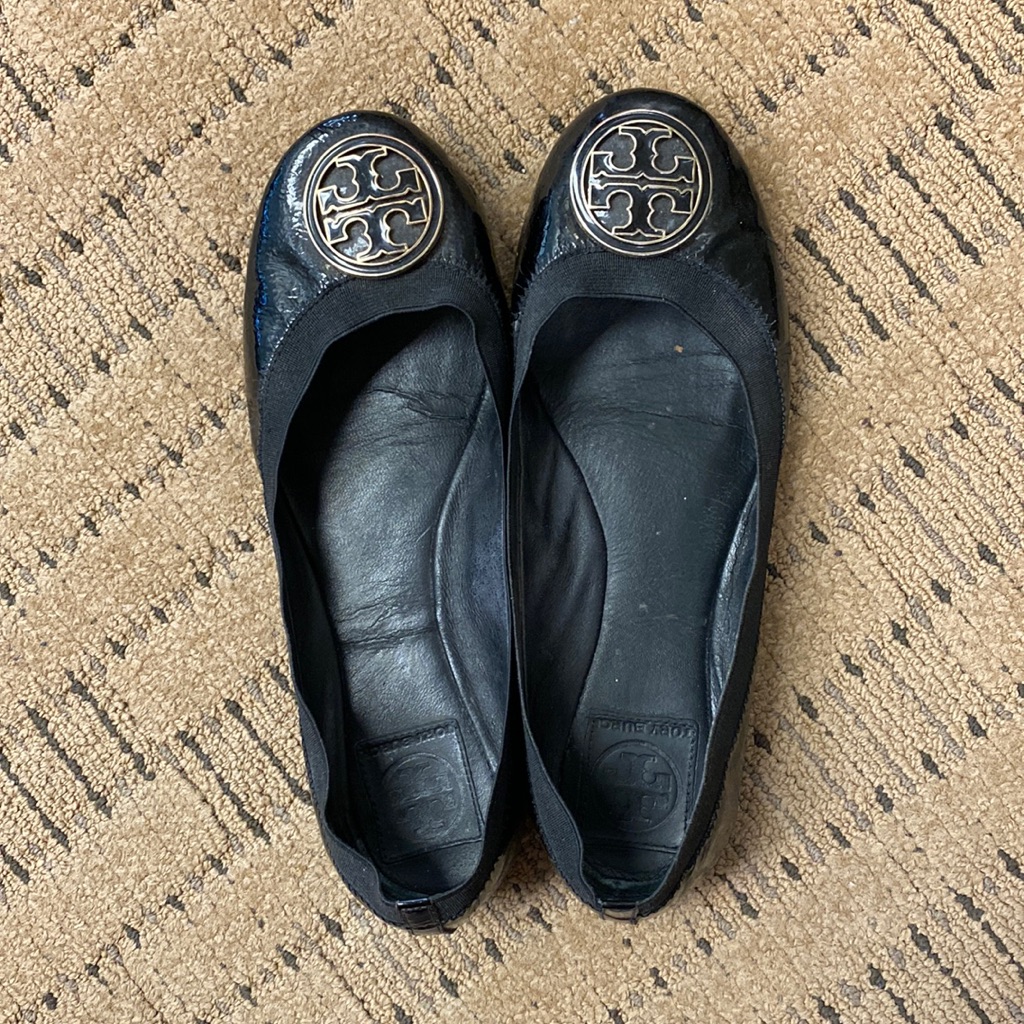 Tory Burch Glossy Black Flats